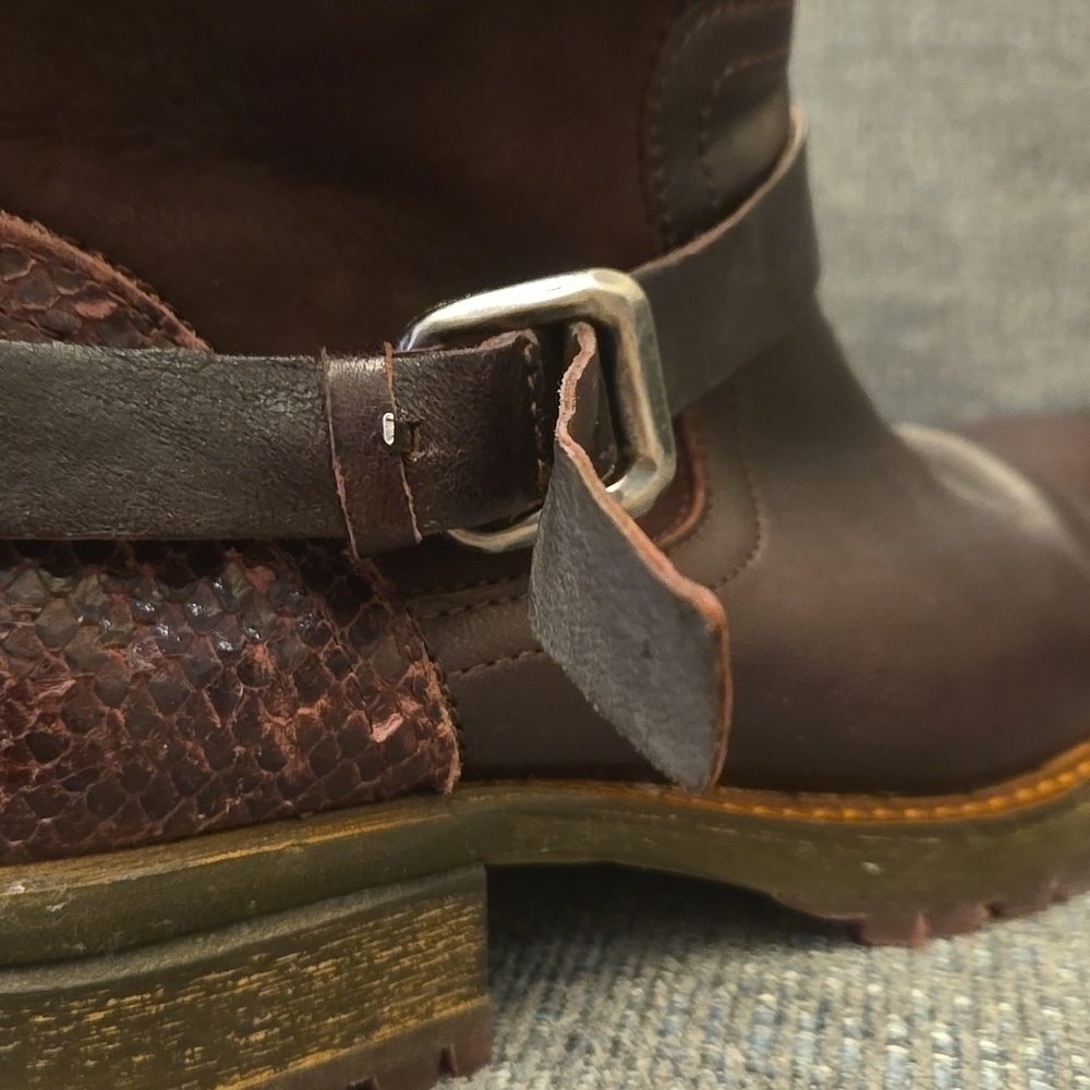Felmini Burgundy Leather Ankle Booties-Size 39 8.5 - Picture 8 of 12